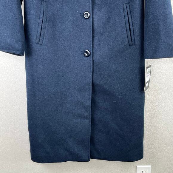 Jones New York Coat Navy Wool Blend Long Overcoat Size 6 NWT MSRP $400 - Picture 8 of 16